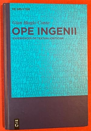 Bild des Verkufers fr Ope Ingenii: Experiences of Textual Criticism. zum Verkauf von Plurabelle Books Ltd