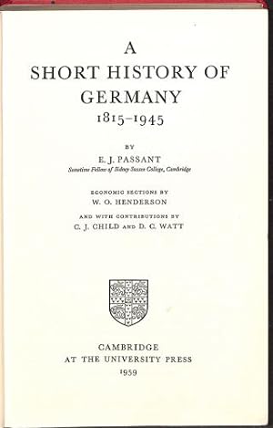 Bild des Verkufers fr A Short History of Germany: 1815  1945 zum Verkauf von WeBuyBooks