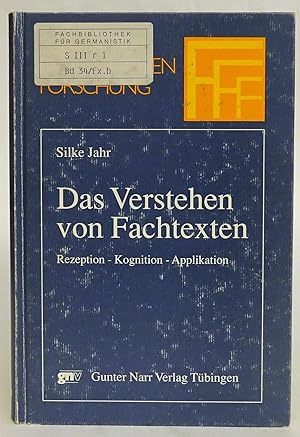 Image du vendeur pour Das Verstehen von Fachtexten. Rezeption - Kognition - Applikation. mis en vente par Der Buchfreund