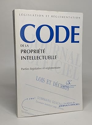 Image du vendeur pour Code de la proprit intellectuelle: Texte mis  jour au 25 juin 2007 mis en vente par crealivres