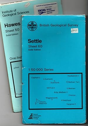 2 x British Geological survey maps - Settle & Hawes