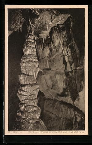 Ansichtskarte Streitberg, Binghöhle, Dr. Kellermann`s Grotte mit der Riesensäule