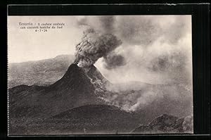 Ansichtskarte Vesuvio, Il cratere centrale., 1924, Vulkanausbruch