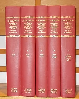 Seller image for L'Encyclopedie, ou Dictionnaire Raisonn des sciences, des arts et des Mtiers. Compact Edition [ Complete in 5 Volumes ] for sale by George Jeffery Books