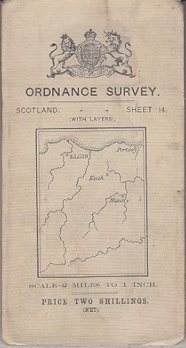 Ordnance Survey. Scotland - Sheet 14 (With Layers). Scale 2 Miles to 1 Inch.