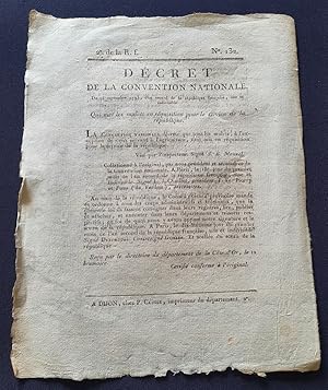 Décret de la Convention Nationale qui met les mulets en réquisition - 14 Septembre 1793