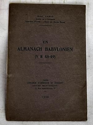 Imagen del vendedor de Un Almanach Babylonien, V R 48-49 a la venta por Sequitur Books