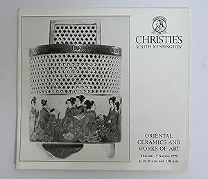 Oriental Ceramics And Works of Art Thursday, 9 August 1990 South Kensington