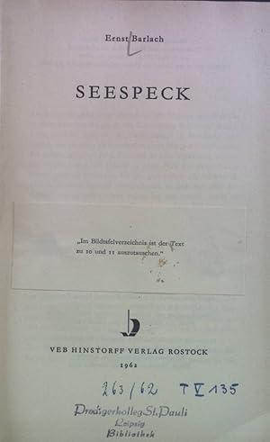 Bild des Verkufers fr Seespeck. zum Verkauf von books4less (Versandantiquariat Petra Gros GmbH & Co. KG)