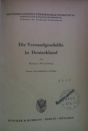 Seller image for Die Versandgeschfte in Deutschland. Sonderhefte ; N.F. H. 4 for sale by books4less (Versandantiquariat Petra Gros GmbH & Co. KG)