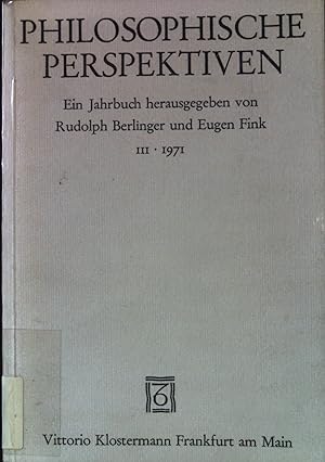 Seller image for Philosophische Perspektiven : e. Jahrbuch. Bd. 3. for sale by books4less (Versandantiquariat Petra Gros GmbH & Co. KG)