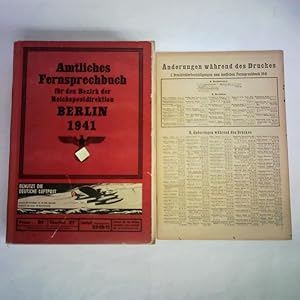 Bild des Verkufers fr Amtliches Fernsprechbuch fr den Bezirk der Reichspostdirektion Berlin. Ausgabe Juni 1941, Stand vom 1. Februar 1941 zum Verkauf von Celler Versandantiquariat