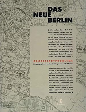 Bild des Verkufers fr Das Neue Berlin; Grossstadtprobleme, zum Verkauf von nika-books, art & crafts GbR