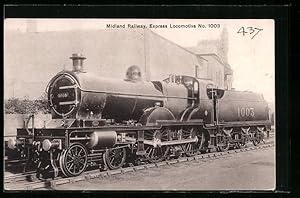 Postcard Midland Railway, Express Locomotive No. 1003, englische Eisenbahn