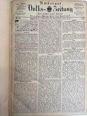 Amberger Volkszeitung. Für Stadt und Land. IV.Quartal 1889 KOMPLETT. Treu dem König,Volk und Vate...
