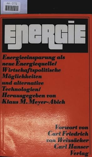 Bild des Verkufers fr Energieeinsparung als neue Energiequelle. zum Verkauf von Antiquariat Bookfarm