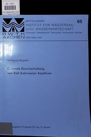 Bild des Verkufers fr Optimale Bewirtschaftung von S-Salzwasser Aquiferen. No. 65 zum Verkauf von Antiquariat Bookfarm