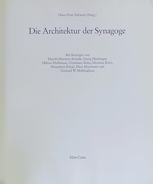 Bild des Verkufers fr Die Architektur der Synagoge. zum Verkauf von Antiquariat Bookfarm