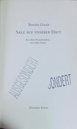 Seller image for Salz auf unserer Haut. for sale by Antiquariat Bookfarm