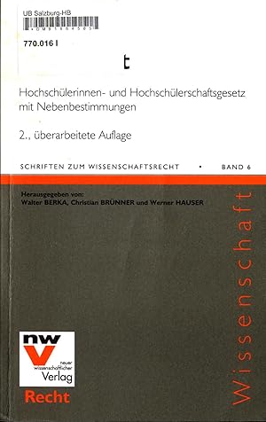 Immagine del venditore per H-Recht Hochschlerinnen- und Hochschlerschaftsgesetz mit Nebenbestimmungen venduto da avelibro OHG