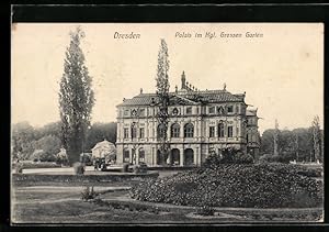 Imagen del vendedor de Ansichtskarte Dresden, Ansicht des Palais im Kgl. Grossen Garten a la venta por Bartko-Reher
