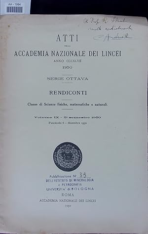 Bild des Verkufers fr RENDICONTI. Classe di Scienze fisiche, matematiche e naturali. Volume 9, 2 semestre 1950 zum Verkauf von Antiquariat Bookfarm