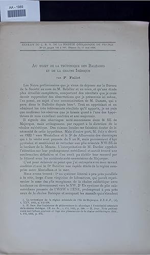 Bild des Verkufers fr AU SUJET DE LA TECTONIQUE DES BALARES ET DE LA CHAINE IBRIQUE. C. R. S. DE LA SOCIT GOLOGIQUE DE FRANCE, N. 10, p. 105-107 zum Verkauf von Antiquariat Bookfarm