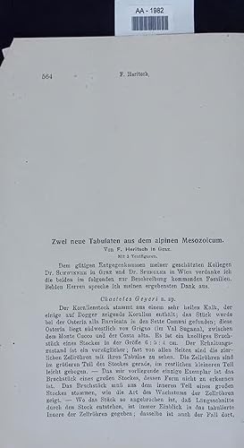 Seller image for Zwei neue Tabulaten aus dem alpinen Mesozoicum. for sale by Antiquariat Bookfarm