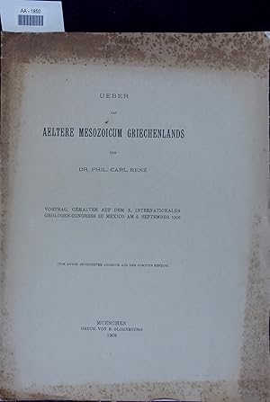 Immagine del venditore per Ueber das Aeltere Mesozoicum Griechenlands. venduto da Antiquariat Bookfarm