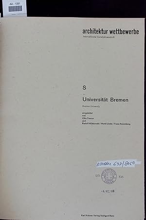 Seller image for S Universitt Bremen. architektur Wettbewerbe Internationale Vierteljahresschrift for sale by Antiquariat Bookfarm
