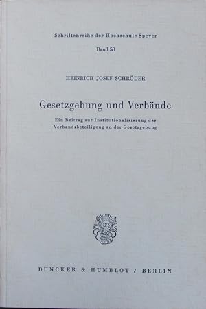 Seller image for Gesetzgebung und Verbnde. for sale by Antiquariat Bookfarm
