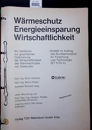 Seller image for Wrmeschutz Energieeinsparung Wirtschaftlichkeit. for sale by Antiquariat Bookfarm