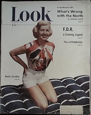 Seller image for Look Magazine August 16, 1949 Betty Grable, Stanley Kubrick for sale by AcornBooksNH