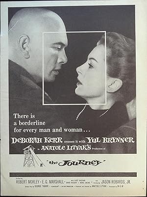 Imagen del vendedor de The Journey Trade Print Ad 1958 Deborah Kerr, Yul Brynner a la venta por AcornBooksNH