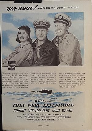 Imagen del vendedor de They Were Expendable Trade Print Ad 1945 John Wayne, Robert Montgomery a la venta por AcornBooksNH