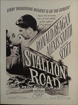 Stallion Road Trade Print Ad 1947 Ronald Reagan, Alexis Smith, Zachary Scott, Patti Brady, and Ra...