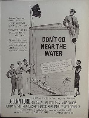 Don't Go Near the Water Trade Print Ad 1957 Glenn Ford, Gia Scala