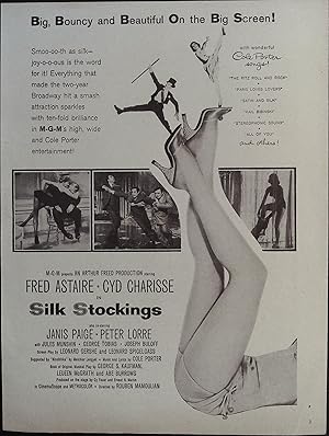 Silk Stockings Trade Print Ad 1957 Fred Astaire, Cyd Charisse, Janis Paige