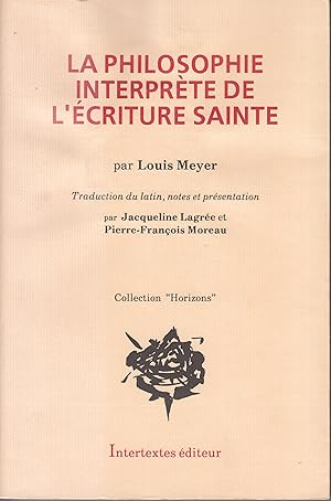 Bild des Verkufers fr La Philosophie interpte de l'criture sainte zum Verkauf von le livre ouvert. Isabelle Krummenacher