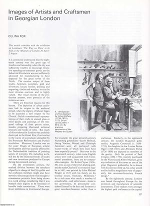 Seller image for Images of Artists and Craftsman in Georgian London. An original article from Apollo, International Magazine of the Arts, 1987. for sale by Cosmo Books