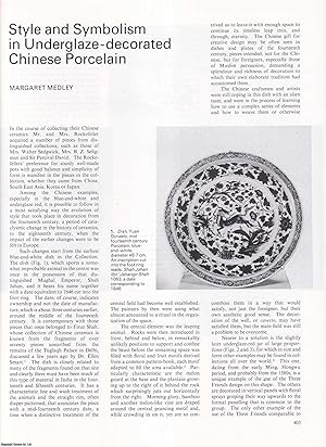 Immagine del venditore per Style and Symbolism in Underglaze-Decorated Chinese Porcelain. An original article from Apollo, International Magazine of the Arts, 1983. venduto da Cosmo Books