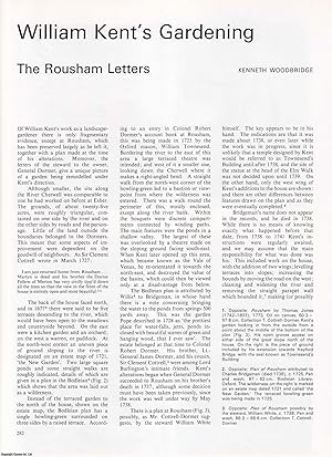 Image du vendeur pour William Kent's Gardening: The Rousham Letters. An original article from Apollo, International Magazine of the Arts, 1974. mis en vente par Cosmo Books