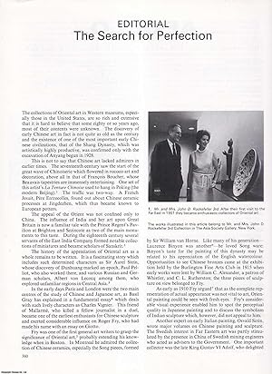 Seller image for Oriental Art in Western Museums; the Search for Perfection. Together with, John D. Rockefeller III and Asian Art, and Pre-Pala and Pala Period Sculptures in the Rockefeller Collection. Three original articles from Apollo, International Magazine of the Arts, 1983. for sale by Cosmo Books