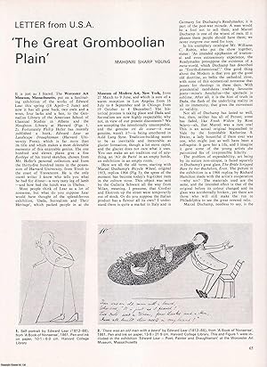 Seller image for The Works of Edward Lear at the Worcester Art Museum, Massachusetts and 'Dada, Surrealism and Their Heritage' at the Museum of Modern Art, New York. An original article from Apollo, International Magazine of the Arts, 1968. for sale by Cosmo Books