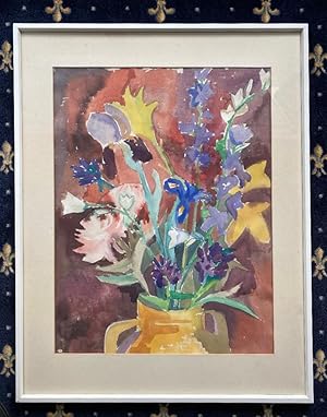 'Blumen in Vase' : grosses farbenfrohes Blumenstilleben :