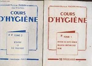Seller image for Cours d'hygiene - 2 voulmes : Tome 1 + tome 2 - hygiene du corps humain, maladies contagieuses, soins + hygiene et vie pratique for sale by Le-Livre