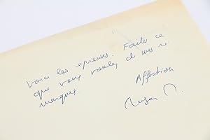 Lettre autographe signée à Jacques Chardonne le complimentant pour son dernier ouvrage paru : " ....