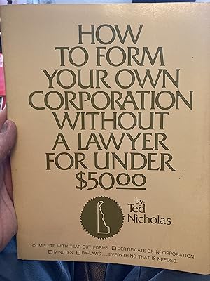 Bild des Verkufers fr How to form your own corporation without a lawyer for under $50.00 zum Verkauf von A.C. Daniel's Collectable Books