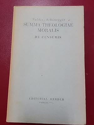 Image du vendeur pour Summa theologiae moralis. De censuris mis en vente par Librera Eleutheria