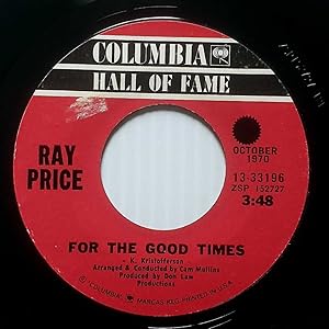 Image du vendeur pour For The Good Times / I Won't Mention It Again [7" 45 rpm Single] mis en vente par Kayleighbug Books, IOBA